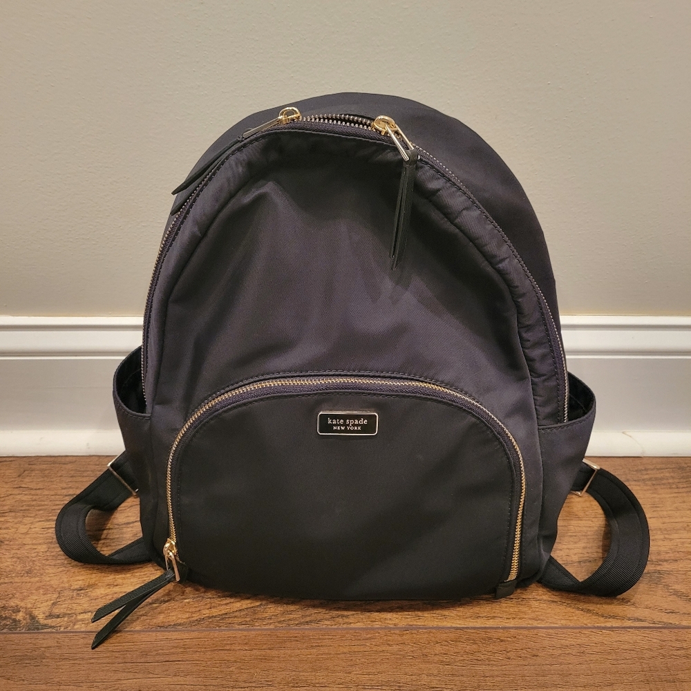 Kate Spade Black Medium Size Nylon Backpack